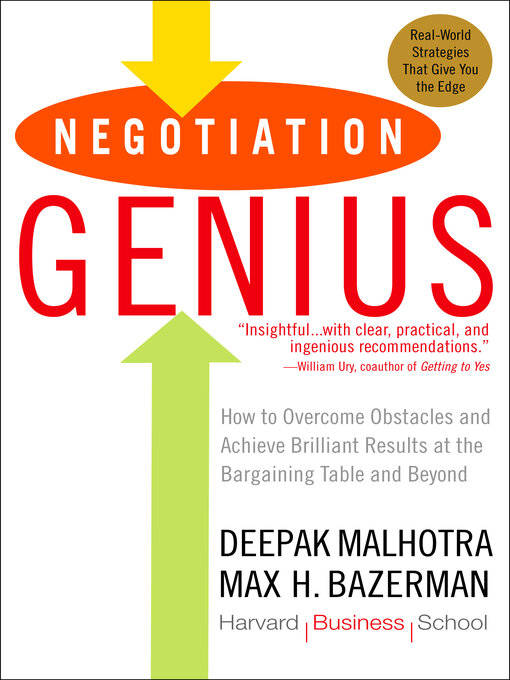 Title details for Negotiation Genius by Deepak Malhotra - Available